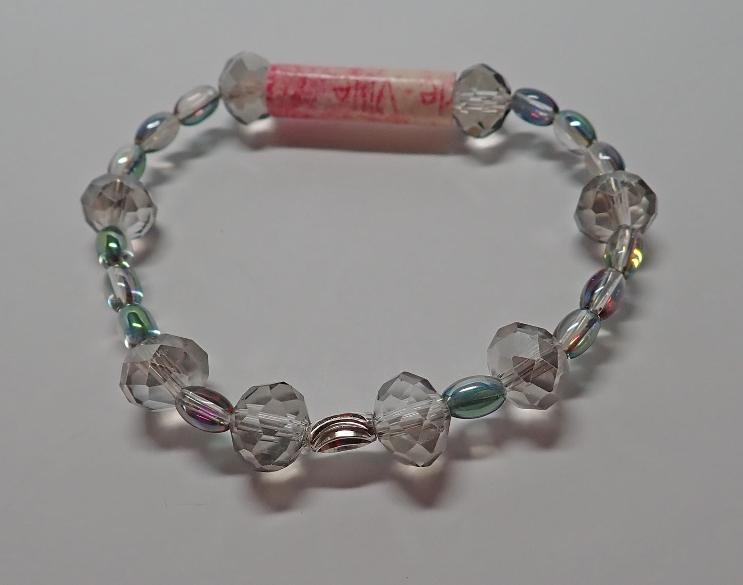 Jewelry, bracelet, crystals, paper bead, stretch bracelet, gift