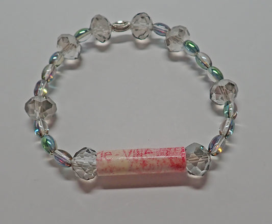 Jewelry, bracelet, crystals, paper bead, stretch bracelet, gift